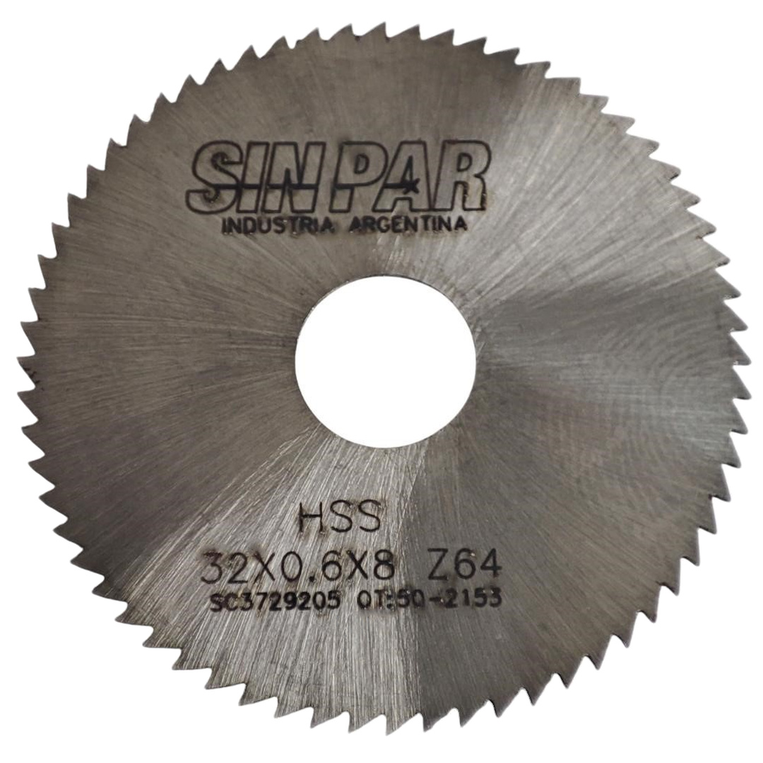 SIERRA CIRCULAR HSS DIN 1837 Ø 32.00mm x 0.60mm X BUJE 8.00mm Z64 SIN PAR