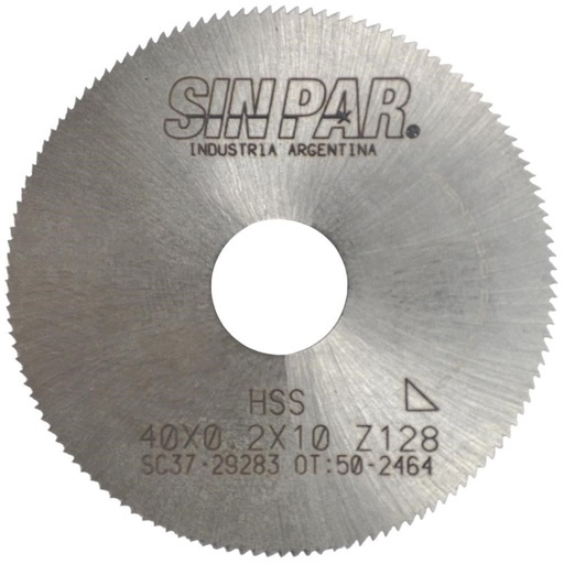 [208465] SIERRA CIRCULAR HSS DIN 1837 Ø 40.00mm x 0.20mm X BUJE 10.00mm Z128 SIN PAR