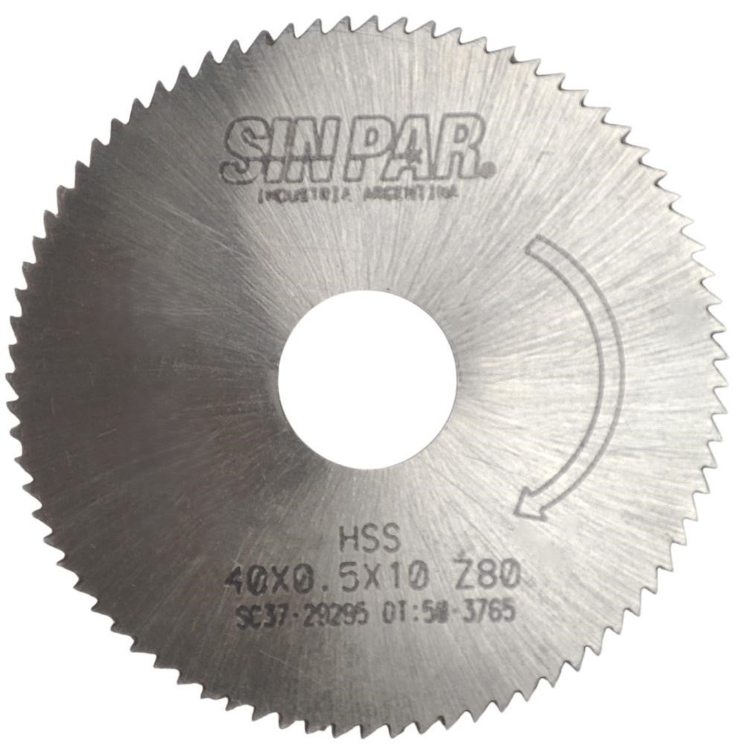SIERRA CIRCULAR HSS DIN 1837 Ø 40.00mm x 0.50mm X BUJE 10.00mm Z80 SIN PAR