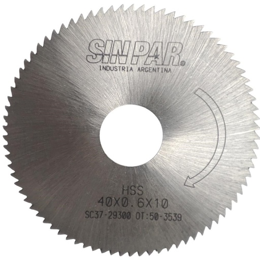 [208470] SIERRA CIRCULAR HSS DIN 1837 Ø 40.00mm x 0.60mm X BUJE 10.00mm Z80 SIN PAR