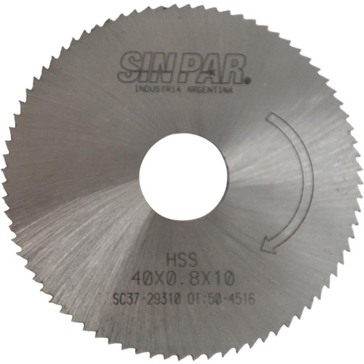 [208472] SIERRA CIRCULAR HSS DIN 1837 Ø 40.00mm x 0.80mm X BUJE 10.00mm Z80 SIN PAR
