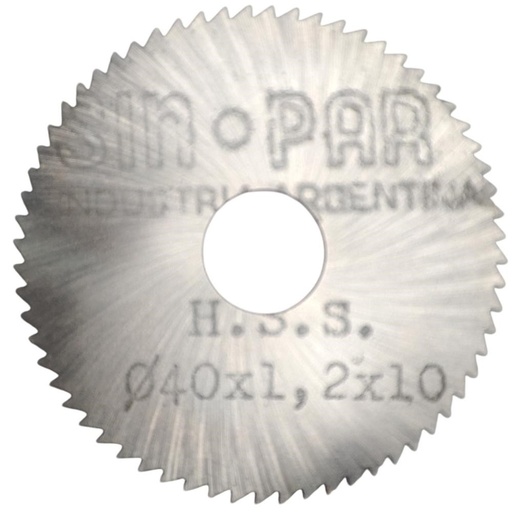 [208475] SIERRA CIRCULAR HSS DIN 1837 Ø 40.00mm x 1.20mm X BUJE 10.00mm Z64 SIN PAR