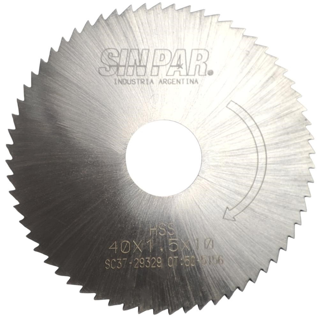 SIERRA CIRCULAR HSS DIN 1837 Ø 40.00mm x 1.50mm X BUJE 10.00mm Z80 SIN PAR