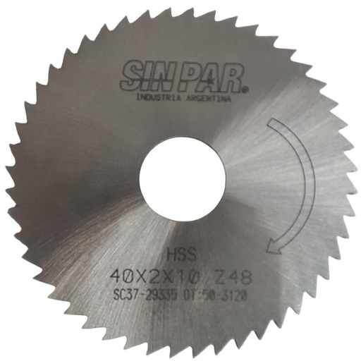 [208478] SIERRA CIRCULAR HSS DIN 1837 Ø 40.00mm x 2.00mm X BUJE 10.00mm Z48 SIN PAR