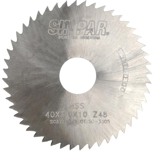 [208480] SIERRA CIRCULAR HSS DIN 1837 Ø 40.00mm x 3.00mm X BUJE 10.00mm Z48 SIN PAR