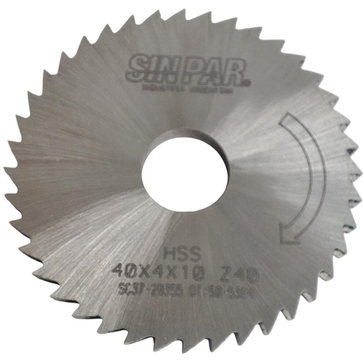 [208482] SIERRA CIRCULAR HSS DIN 1837 Ø 40.00mm x 4.00mm X BUJE 10.00mm Z40 SIN PAR