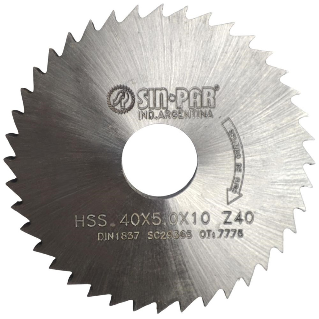 SIERRA CIRCULAR HSS DIN 1837 Ø 40.00mm x 5.00mm X BUJE 10.00mm Z40 SIN PAR