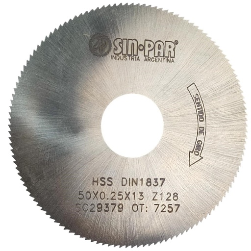 [208488] SIERRA CIRCULAR HSS DIN 1837 Ø 50.0mm x 0.25mm X BUJE 13.0mm Z128 SIN PAR