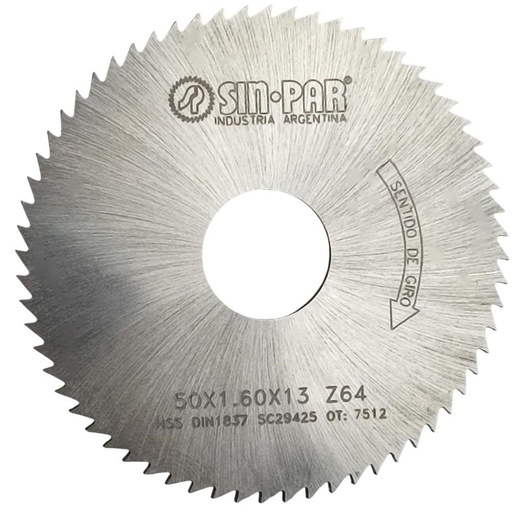 [208499] SIERRA CIRCULAR HSS DIN 1837 50x1.6x13mm SIN PAR