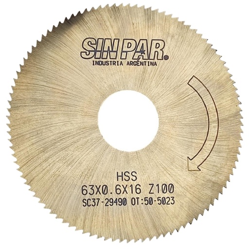 [208513] SIERRA CIRCULAR HSS DIN 1837 63x0.6x16mm SIN PAR