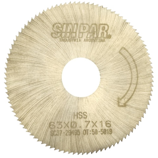 [208514] SIERRA CIRCULAR HSS DIN 1837 63x0.7x16mm SIN PAR