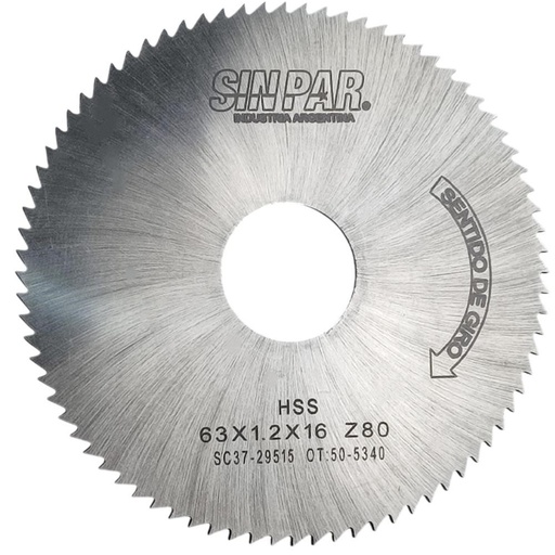 [208518] SIERRA CIRCULAR HSS DIN 1837 63x1.2x16mm SIN PAR