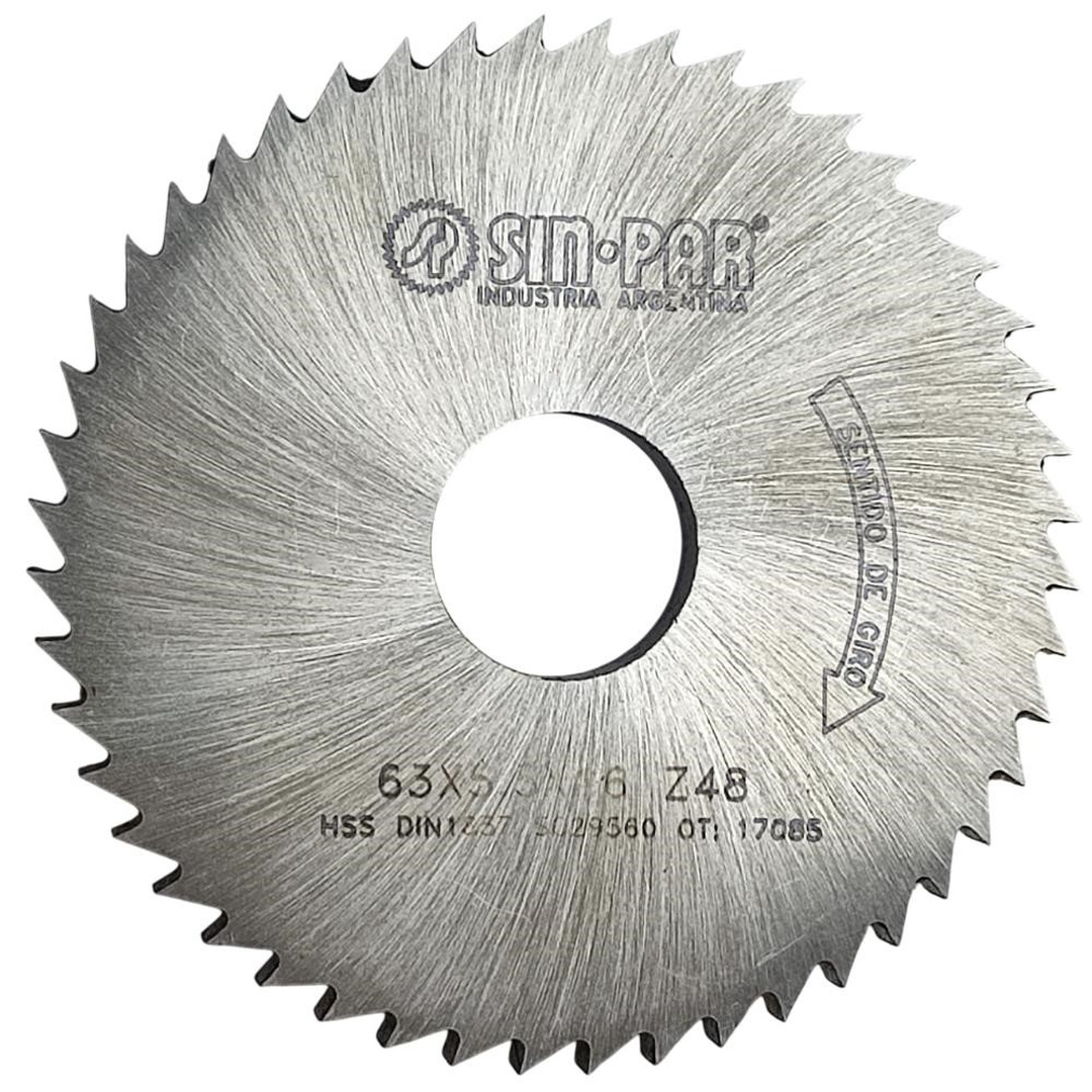 SIERRA CIRCULAR HSS DIN 1837 Ø 63.0mm x 5.50mm X BUJE 16.0mm Z48 SIN PAR