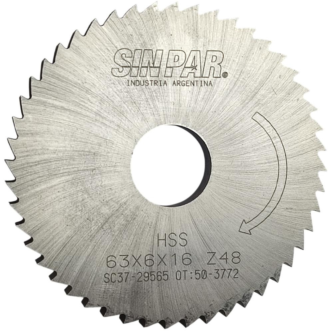 SIERRA CIRCULAR HSS DIN 1837 Ø 63.0mm x 6.00mm X BUJE 16.0mm Z48 SIN PAR