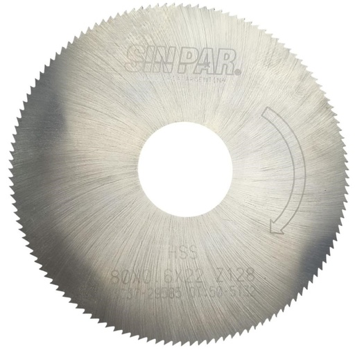 [208533] SIERRA CIRCULAR HSS DIN 1837 Ø 80.0mm x 0.60mm X BUJE 22.0mm Z128 SIN PAR