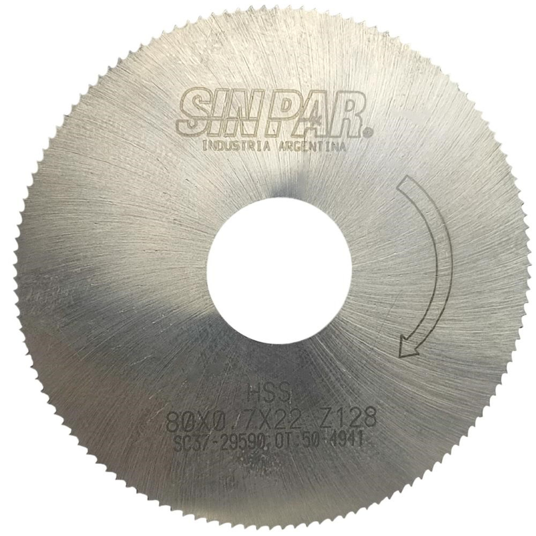 SIERRA CIRCULAR HSS DIN 1837 Ø 80.0mm x 0.70mm X BUJE 22.0mm Z128 SIN PAR