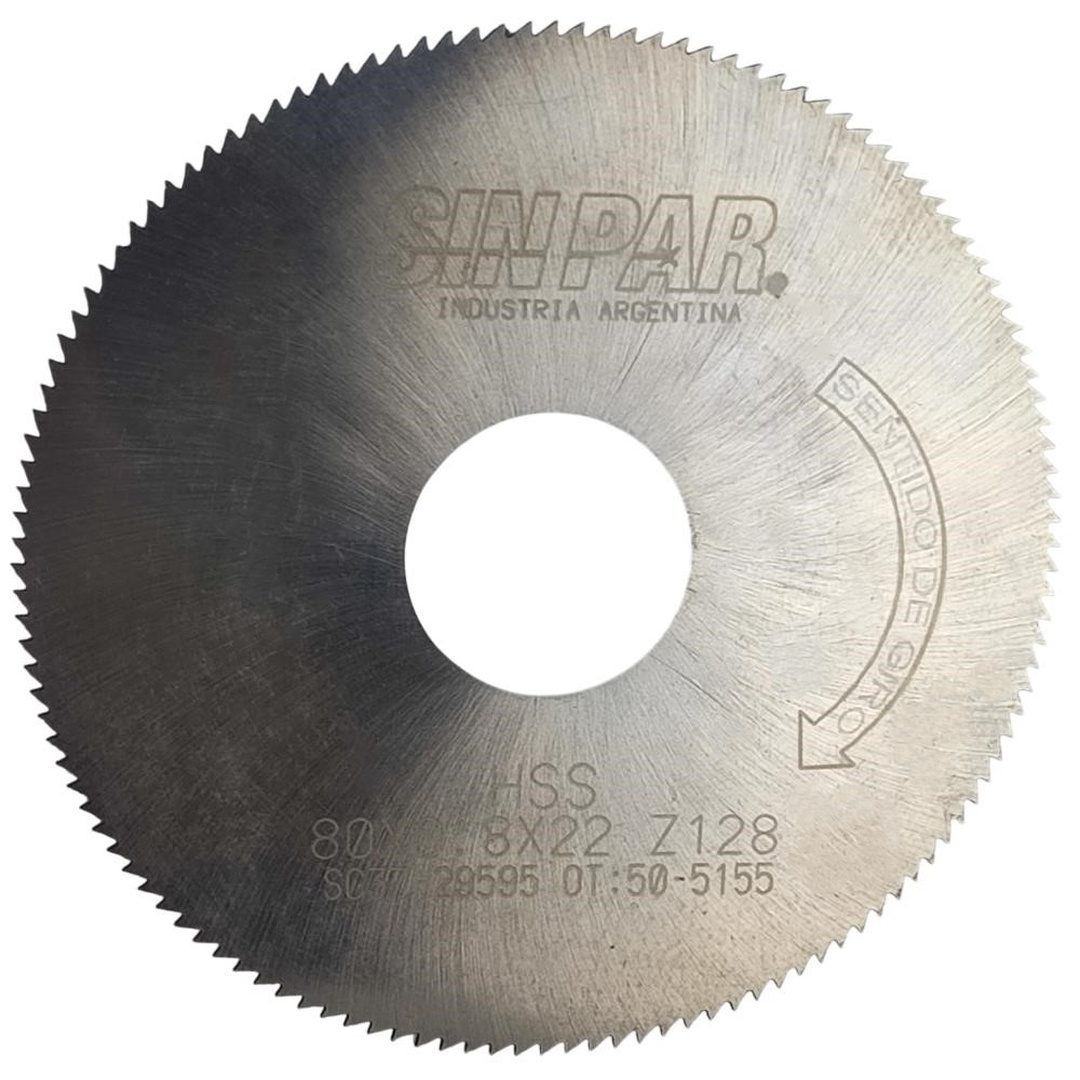 SIERRA CIRCULAR HSS DIN 1837 Ø 80.0mm x 0.80mm X BUJE 22.0mm Z128 SIN PAR