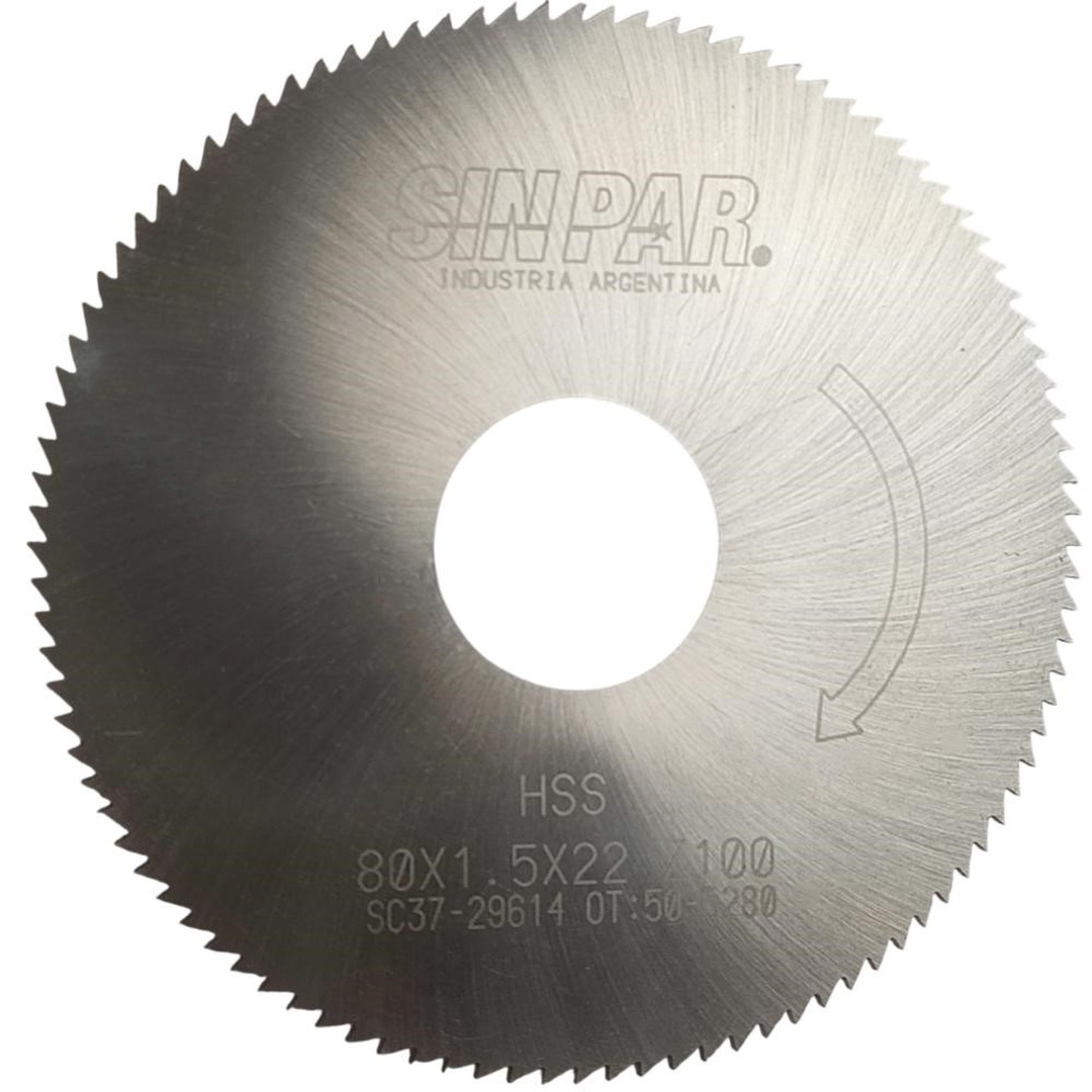 SIERRA CIRCULAR HSS DIN 1837 Ø 80.0mm x 1.50mm X BUJE 22.0mm Z100 SIN PAR