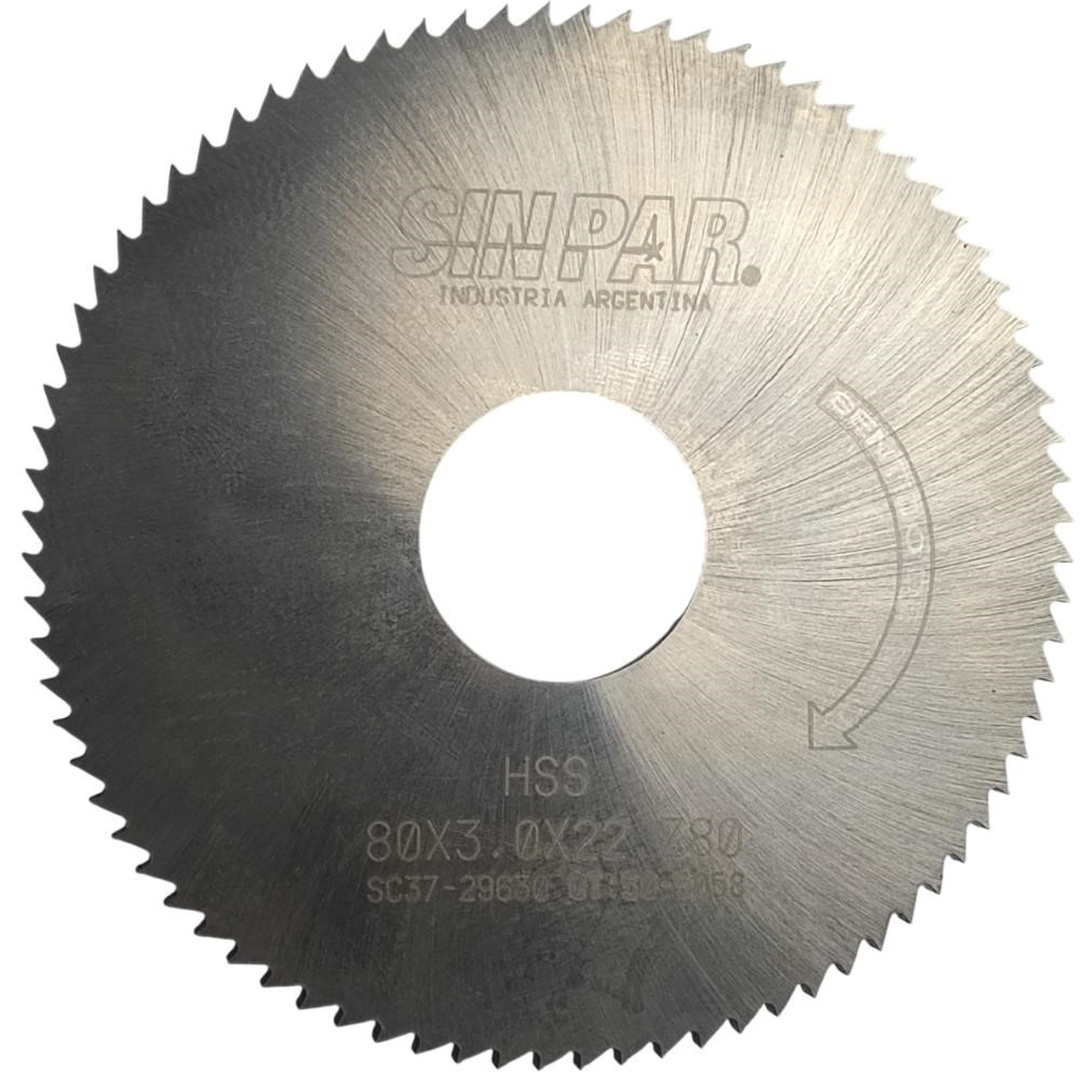 SIERRA CIRCULAR HSS DIN 1837 Ø 80.0mm x 3.00mm X BUJE 22.0mm Z80 SIN PAR