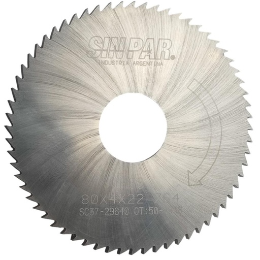 [208545] SIERRA CIRCULAR HSS DIN 1837 Ø 80.0mm x 4.00mm X BUJE 22.0mm Z64 SIN PAR