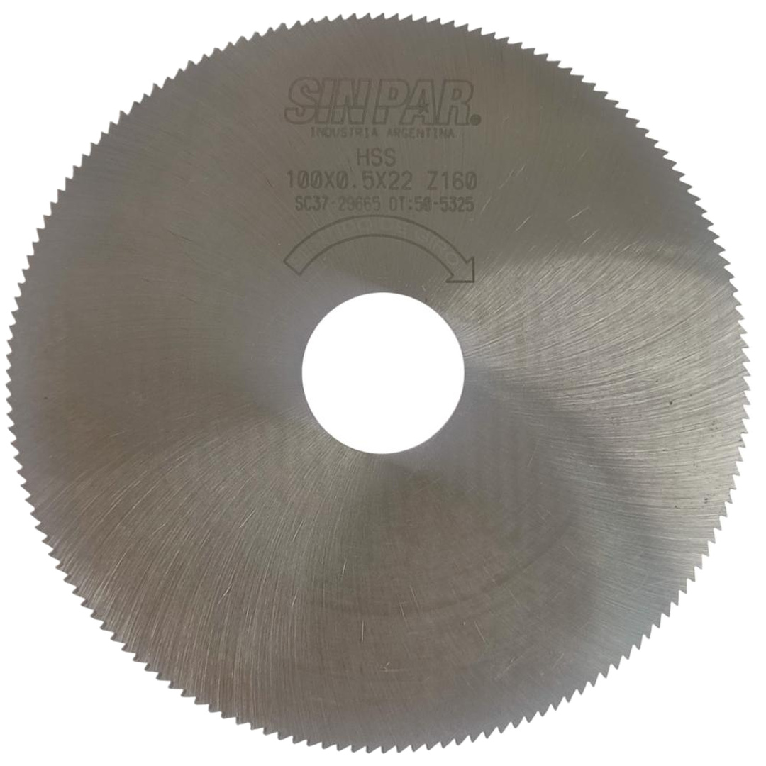 SIERRA CIRCULAR HSS DIN 1837 Ø 100.0mm x 0.50mm X BUJE 22.0mm Z160 SIN PAR