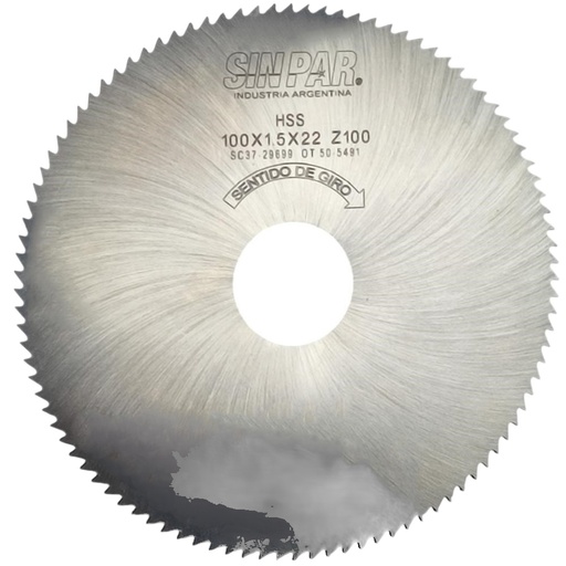 [208557] Ø 100,00 x 1,50 X BUJE 22,00 mm SIN PAR