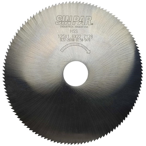 [208576] Ø 125,00 x 1,60 X BUJE 22,00 mm SIN PAR