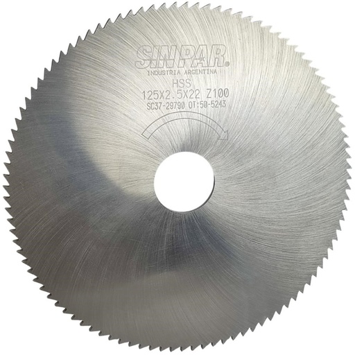 [208578] Ø 125,00 x 2,50 X BUJE 22,00 mm SIN PAR