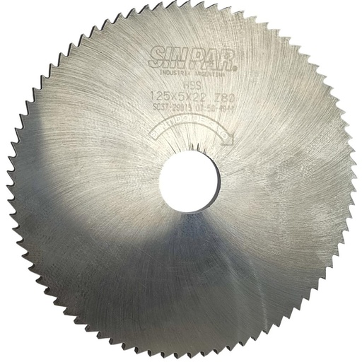 [208583] SIERRA CIRCULAR HSS DIN 1837 Ø125 x 5.0 x 22mm Z80 SIN PAR