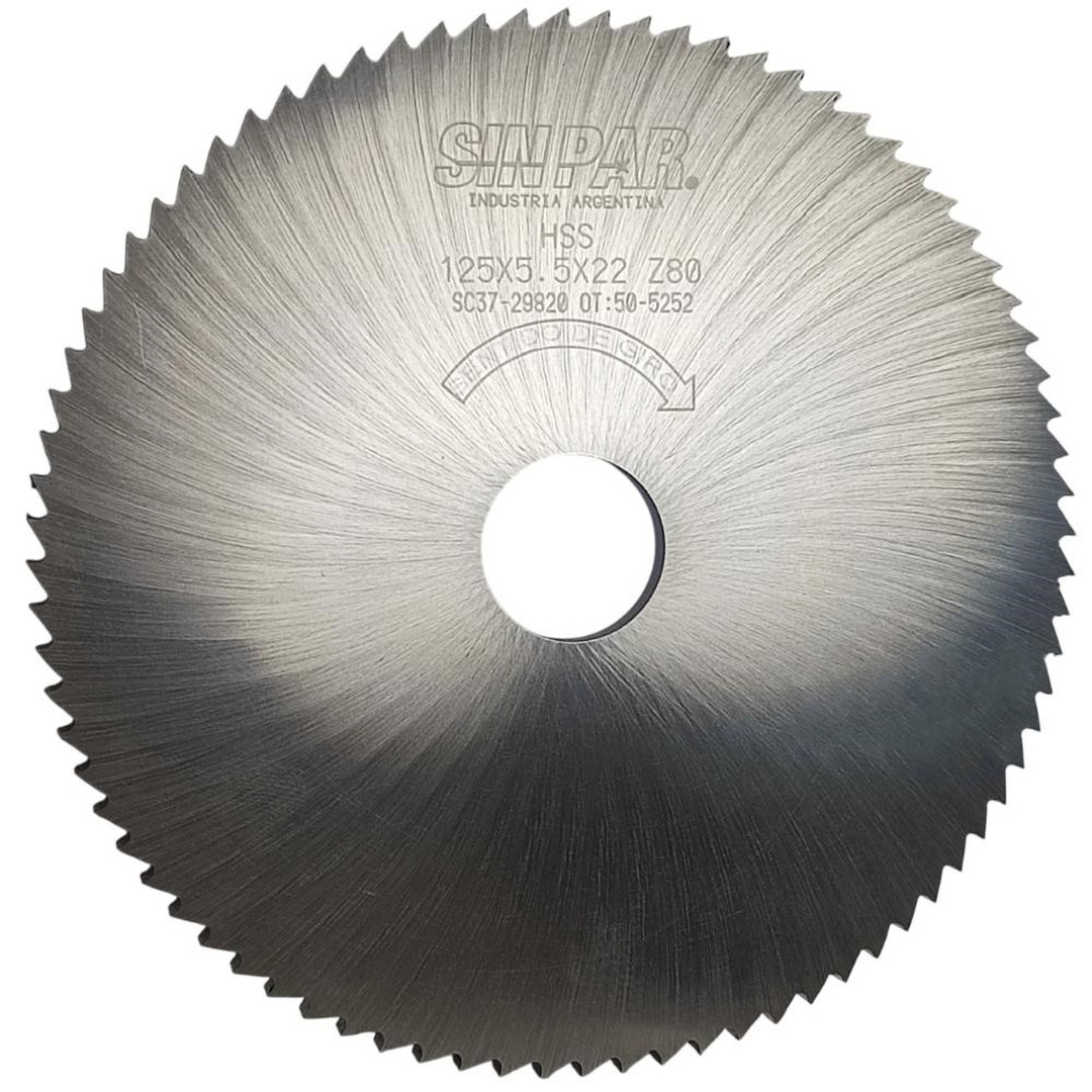 SIERRA CIRCULAR HSS DIN 1837 Ø125 x 5.5 x 22mm Z80 SIN PAR