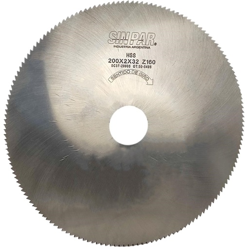[208601] SIERRA CIRCULAR HSS DIN 1837 Ø200 x 2.0 x 32mm Z160 SIN PAR