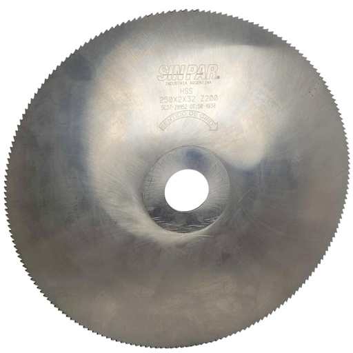 [208611] SIERRA CIRCULAR HSS DIN 1837 Ø250 x 2.0 X BUJE 32mm SIN PAR